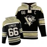 Old Time Hockey Pittsburgh Penguins #66 Mario Lemieux Premier Black Sawyer Hooded Sweatshirt Jersey - Blackhawks Player Jersey