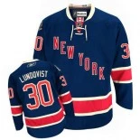 New York Rangers #30 Henrik Lundqvist Authentic Third Navy Blue Jersey - Blackhawks Player Jersey