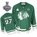 Jeremy Morin Premier Green St Pattys Day With 2013 Stanley Cup Finals Patch Jersey Size S|M|L|XL|XXL|XXXL|XXXXL