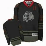 Chicago Blackhawks Black Ice Skull Head Authentic  Customized Jersey
