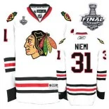 Antti Niemi Authentic White With 2013 Stanley Cup Finals Patch Jersey Size S|M|L|XL|XXL|XXXL|XXXXL