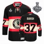 Adam Burish Authentic Black New Third With 2013 Stanley Cup Finals Patch Jersey Size S|M|L|XL|XXL|XXXL|XXXXL