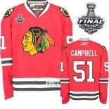 Brian Campbell Authentic Red Home With 2013 Stanley Cup Finals Patch Jersey Size S|M|L|XL|XXL|XXXL|XXXXL