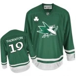 San Jose Sharks #19 Joe Thornton Authentic Green St Patty's Day Jersey - Blackhawks Player Jersey