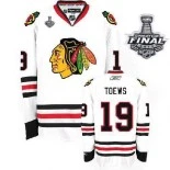Youth Jonathan Toews Premier White With 2013 Stanley Cup Finals Patch Jersey Size S|M|L|XL