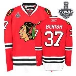 Youth Adam Burish Premier Red Home With 2013 Stanley Cup Finals Patch Jersey Size S|M|L|XL