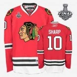 Youth Patrick Sharp Authentic Red Home With 2013 Stanley Cup Finals Patch Jersey Size