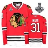 Youth Antti Niemi Authentic Red Home With 2013 Stanley Cup Finals Patch Jersey Size S|M|L|XL