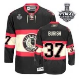 Youth Adam Burish Authentic Black New Third With 2013 Stanley Cup Finals Patch Jersey Size S|M|L|XL